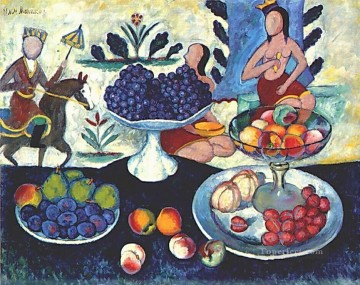bodegón de frutas 1913 Ilya Mashkov decoración moderna Pinturas al óleo